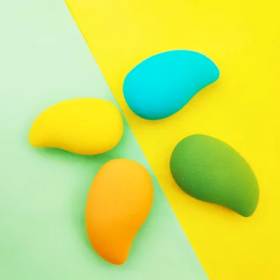 Private Label Cute Non-latex Face mango Beauty Cosmetic Fruit Makeup Sponge Storage Puff Ball for Makeup Beauty Sponge