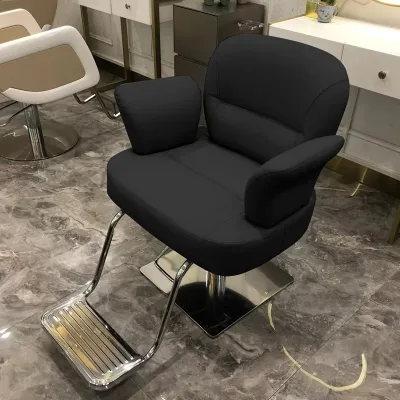 Barbershop Chair Hair Salon Gold Stainless Steel Hair Perm Lift Chair Hair Stylist Cutting Stool
