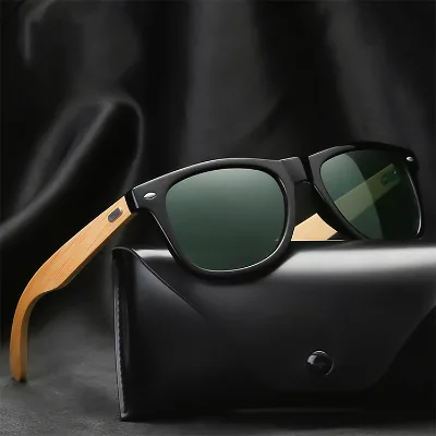 2022 New Arrival Classic Bamboo Temples Men Sun Glasses Laser Logo Retro Shade Sunglasses UV400