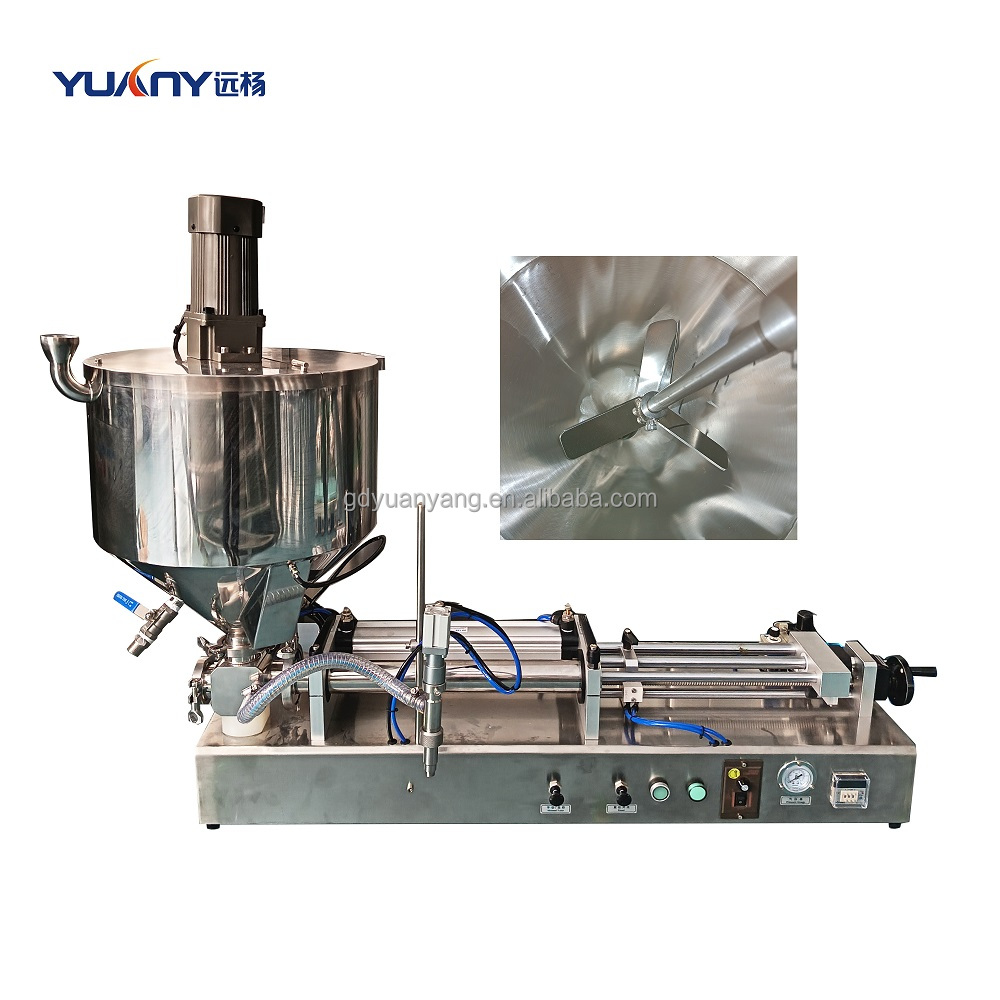Piston Pneumatic Liquid Filling Machine with Heating Mixer Hot Chocolate Vine