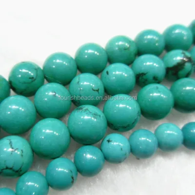 Blue Howlite Turquoise Magnesite Stone Beads 2mm~12mm round Loose Beads