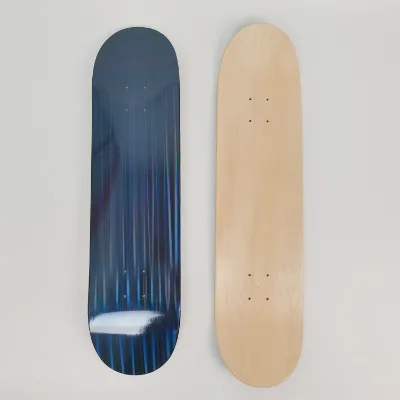 Professional Blank Skateboard Decks Metallic Foil Printed Uncut Skateboard Deck