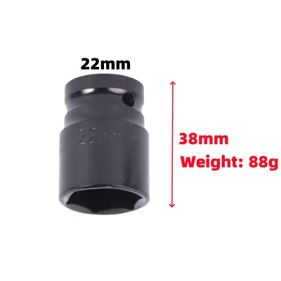 Hot Sale 1/2 Inch 22 mm Black Cr-v Short Hex Socket