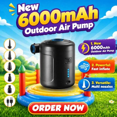 Custom Logo 6000mAh RechargeableOutdoor Air Compressor Wireless Handheld Inflator Auto Shut Off Camping Inflatable SofaWholesale
