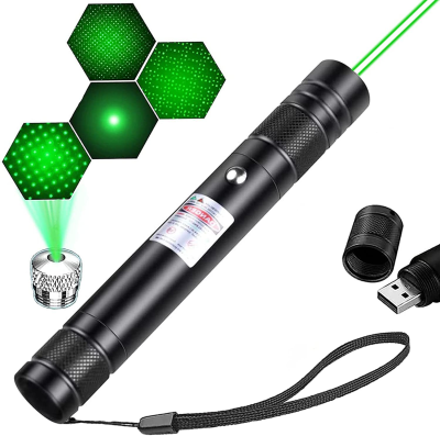 NEW Green Laser Pointer 2000 Meter Long Range High Power Flashlight Rechargeable Pointer for USB with Star Head Adjustable Focus