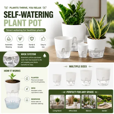Plant Pots Flower PP and AS Automatic Water Self-Watering Pot Planter Small the Lazy Self Watering Plastic Flowerpot
