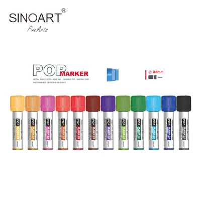 Wholesale 12 Color Indelible Waterproof Color Permanent Pop Alcohol Based Ink Marker Pen