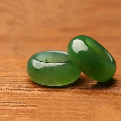 Gift Hetian Jade Bangle Ring Green Jade with Black Spots, Mens & Womens Size 9mm&18mm