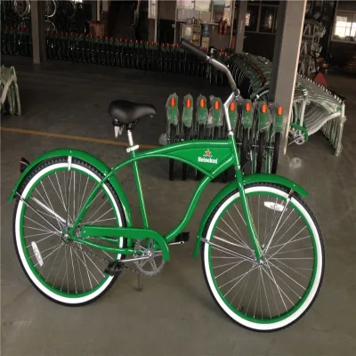 Green Color Vintage Bikes for Sale Promotional Bicycle 26 Bud Light Beach Cruiser Bike