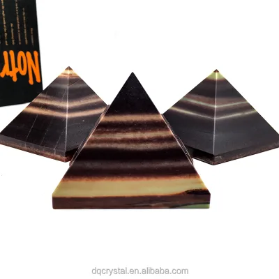 Wholesale Natural Healing Colour Taiji Stone Pyramid Crystal Egypt Pyramid Paperweight for Decoration and Gifts