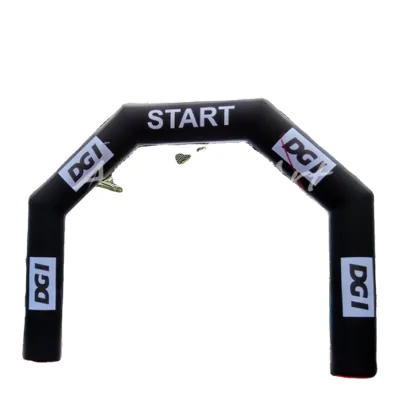 5m W*3m H Black Gateway Door Inflatable Arch with Air Dancer Digital Printing Oxford Material for Sports Designed in China