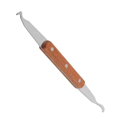 Stainless Steel Double Headed Wooden Handle Scraper Tool for Cleaning the Fan Wheel of Range Hood