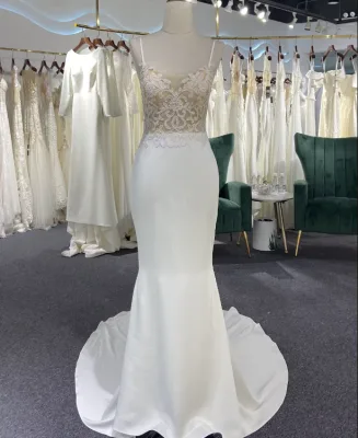 2024 Summer Stain Wedding Dresses Lace V-Neck Bride Dress 3D Flowers A-Line Wedding