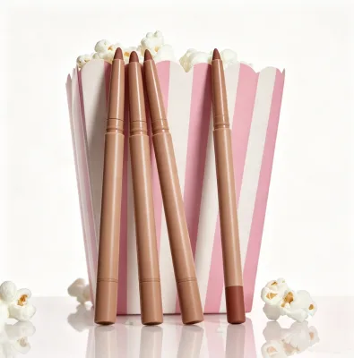 Wholesale Custom Logo Nude Double- End Silicone Applicator Waterproof Lip Liner Pencil Private Label Smooth Texture Lipliner Pen
