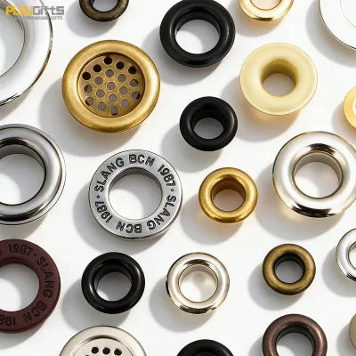 OEM ODM Service Custom Engraved Logo High Quality Custom Eyelet Alloy/Steel/Brass Metal Garment Eyelets for Shoes Garment Bags