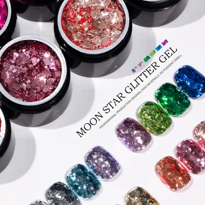 Nail Art Gel Moon Satr Glttle Gel 16 Colors Available Wholesale UV Gel Polish