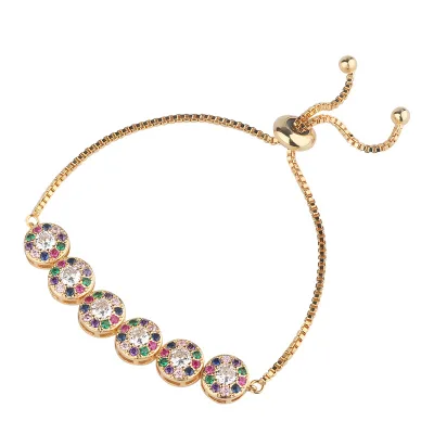 2020 Gold Plated Crystal Slider Tennis Bracelet Jewelry For Girls