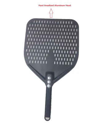 Square Hard Anodized Aluminum Pizza Peel With Detachable Metal Handle Non Rust Pizza Transfer Peel for Home Kitchen Pizza Shop
