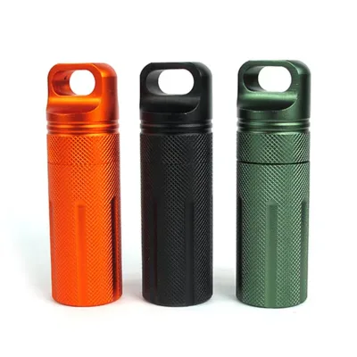 2025 Customized Logo Print Waterproof Mini Alloy Aluminium Pill Container Pill Container Bottle