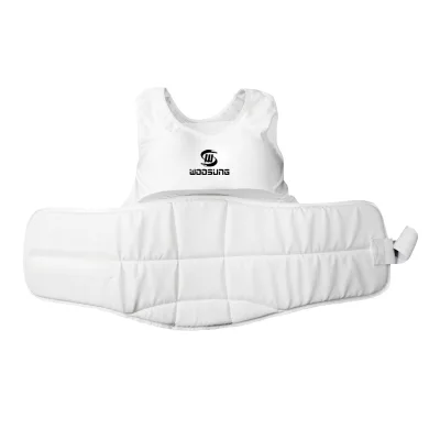 Woosung Martial Arts Custom Body Protectors White Sparring Protective Vest Karate Chest Breast Guard