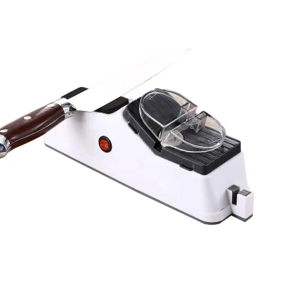 USB Electric Knife Sharpener Adjustable Kitchen Knife Utility Knife Scissors Sharpening White Medium-fine Grinding Blade