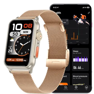 SpO2 Blood Pressure Heart Rate Monitor 230mah Life IP67 Waterproof Silicone Stainless Steel Strap Custom Digital Smartwatch
