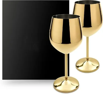 Stainless Steel Unbreakable Gold Wine Glasses 18 oz Colorful Elegant Metal Wine Glasses Unique Wine Gifts
