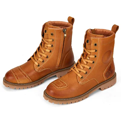 F2 New Leather Low Price Motorbike Shoes Made High Quality  Locomotive Retro Moto Shoes and Clothing