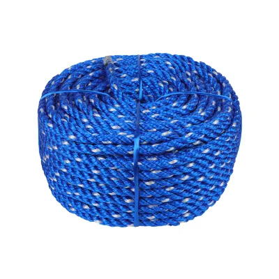 Factory Price PE 3 Strand Twist Rope for Fishing Marine Use 6-20mm Sizes Blue High Strength Custom Colors Lengths