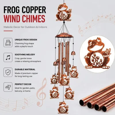 36-inch OEM ODM Many Animals Five-tone American Style Metal Wind Chime Hanging Outdoor Gift with Music
