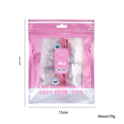 Yiwu Half-Matte False Nail Tips 504 Pieces Per Bag Trapezoid Almond-Shaped Press-On Nails Transparent Seamless No Carving Filing