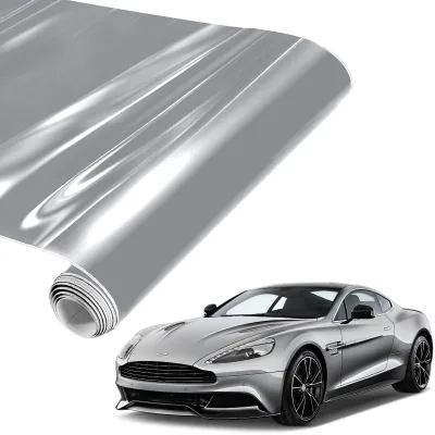 Top Selling Glossy Silver Self Adhesive Sticker Vinyl Vehicle Body Decoration Car Wrap Films