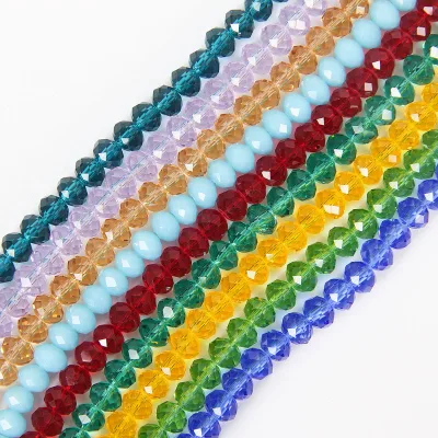 10MM Multi Color Glass Beads Strands Wheel Beads Glass Beads for Jewelry Making