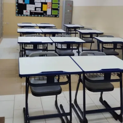 High Quality Modern Primary School Desk and Chair Set with Strong Metal Frame Wooden Top 2-Year Warranty