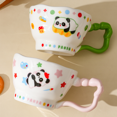 Custom Logo Ceramic Mug Cute Household Drinking Cup Handmade Mugs Couple Mugs