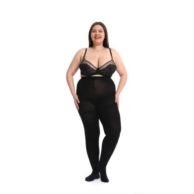Hot Offer XL Size Anti-Bacterial Knitted Pantyhose for Women Plus Size Knitted Tights