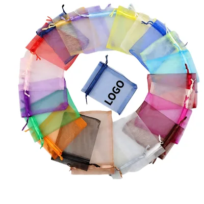 Transparent Organza Pouches White Mini Candy Gift Bags Jewelry Parties 100 Thickness Print Industry Packaging Printing
