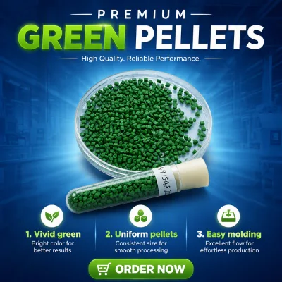 Cast Film Grade 30% Green Masterbatch Granules High Flatness Green Color Pellets for CPP CPE Cast Film Production