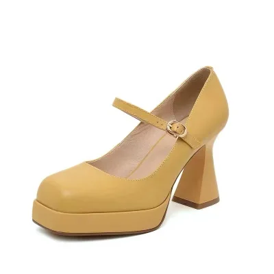 Autumn Season Mary Jane Platform Shoes High Heels Women High Quality Buckle up Shoe with Customer logo Printing