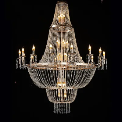 Modern Golden Chandelier Wedding Decoration Statement Grand Hall Ceiling Centerpiece for Wedding Celebration
