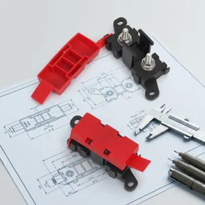 Bolt-Down Car Single Ans Midi Fuse Holder Auto Fuse Box 12V 200A Plastic Waterproof DC for Truck Alternator Car Audio Battery