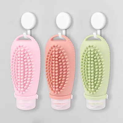 New Design Sample Free 100ML Silicone Travel Kits Upside Down Squeeze Bottle for Cosmetics Grade
