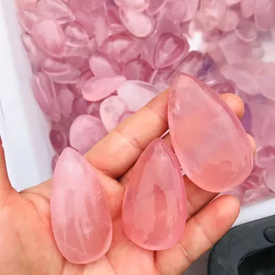 Wholesale Natural Hand Made Quartz Crystal Pendant Healing Rose Quartz Crystal Pendant Necklaces for Decoration