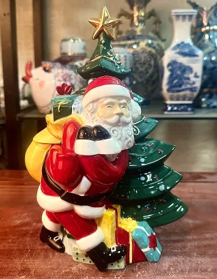 Boutique Ceramic Santa Claus Cookie Jar Storage Jar Snack Jar American Living Room Decoration