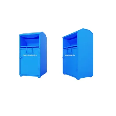 Outdoor Street Steel Storage Box with Lid for Clothing and Shoes Donation Recyclable Metal Bucket for Home or Office Use
