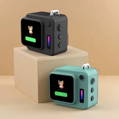Mini Smart Speaker Display Touch Control Multi-Function 5.3 LED RGB Ambient White Noise Clock Alarm Subwoofer Metal Portable