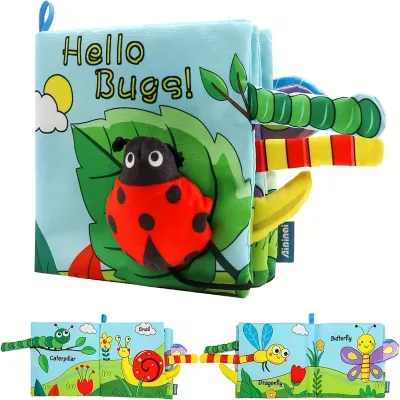 Soft Fabric Animal tails Cloth Book Bugs and Marine Animals Crab Health Baby Education Toy