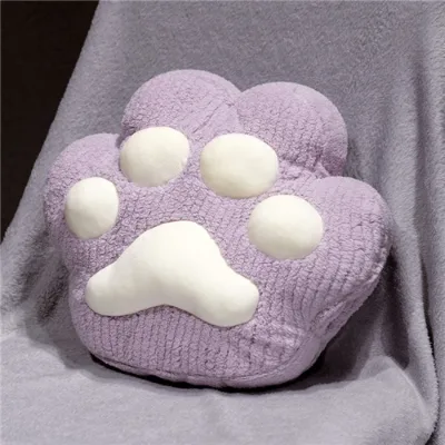 Cute Cat Paw Hand Warmer Throw Pillow Super Soft Fluffy Plush Paw Shape Stuffed Cushion