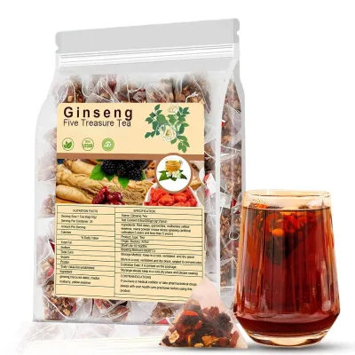 Whole-piece Ginseng Five-herb Tea Raw Materials Home-brewed Clean and Natural Herbal Tea and High-end Herbal Tea OEM Services