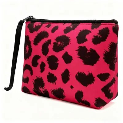 Portable Lightweight Travel Cosmetic Organizer Eco Friendly Durable Waterproof Large Capacity Storage Pouch Neoprene Makeup Bag
